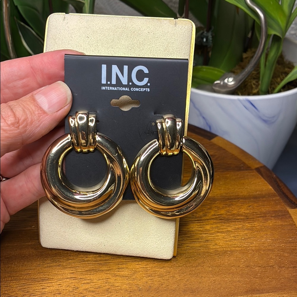 INC International Concepts Gold Hoop Earrings